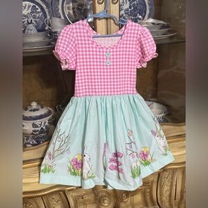 Eleanor Rose Easter bunny dress 6-7 girls boutique